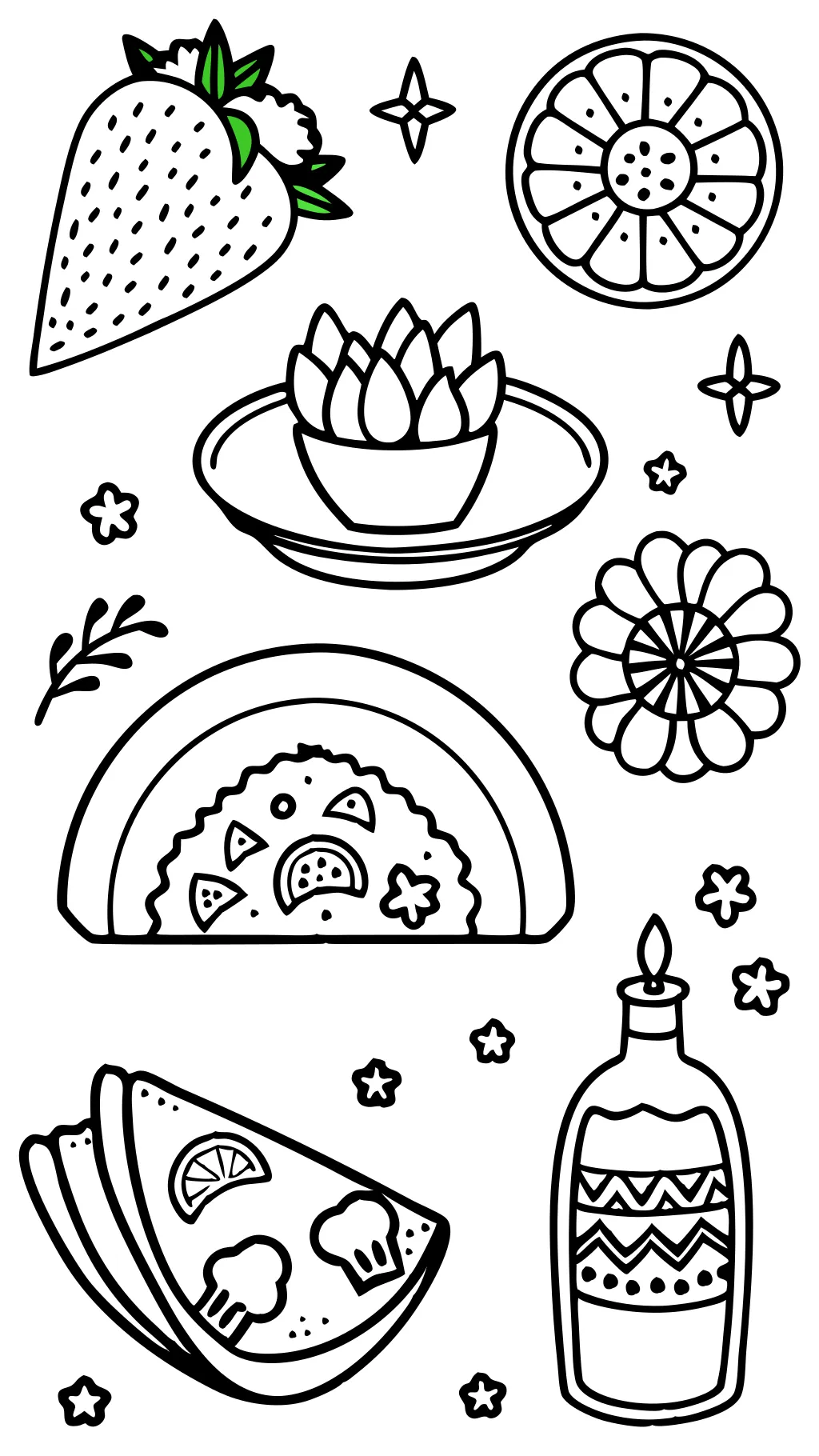 mexican food coloring pages